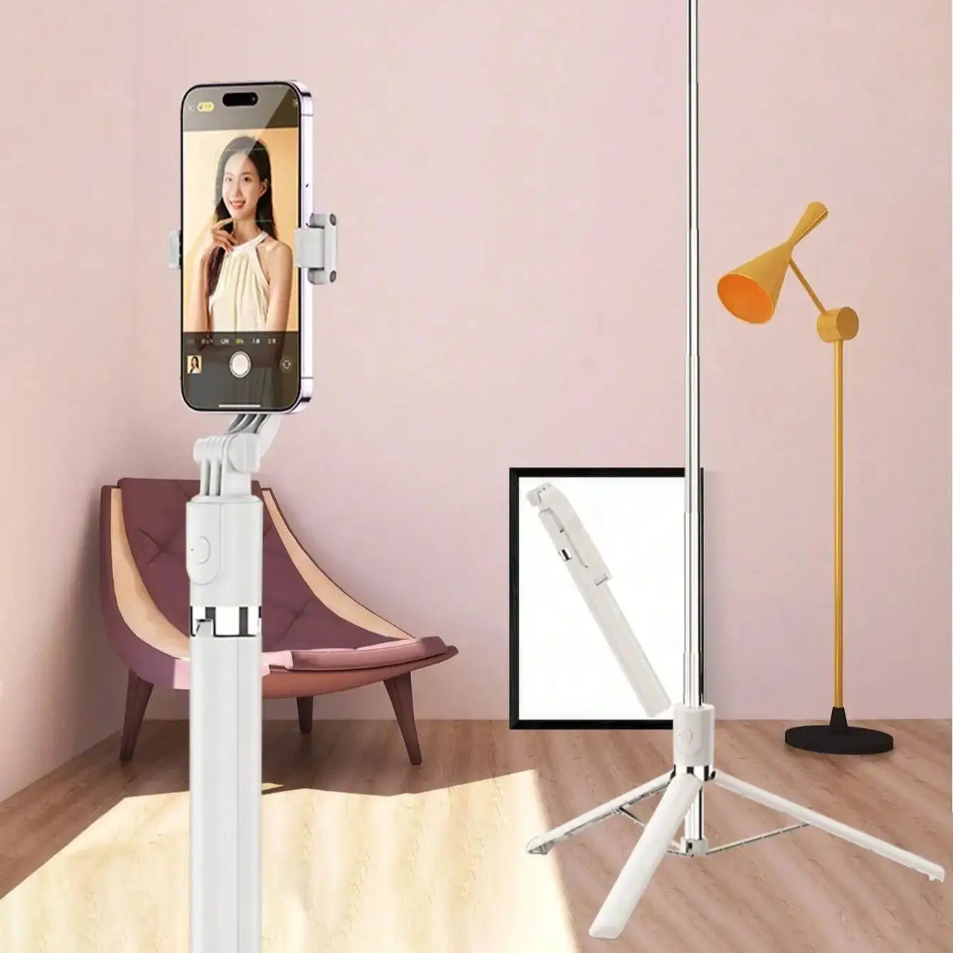 SkyReach™ 1700mm Wireless Selfie Stick Tripod – Extendable Phone Tripod with Remote
