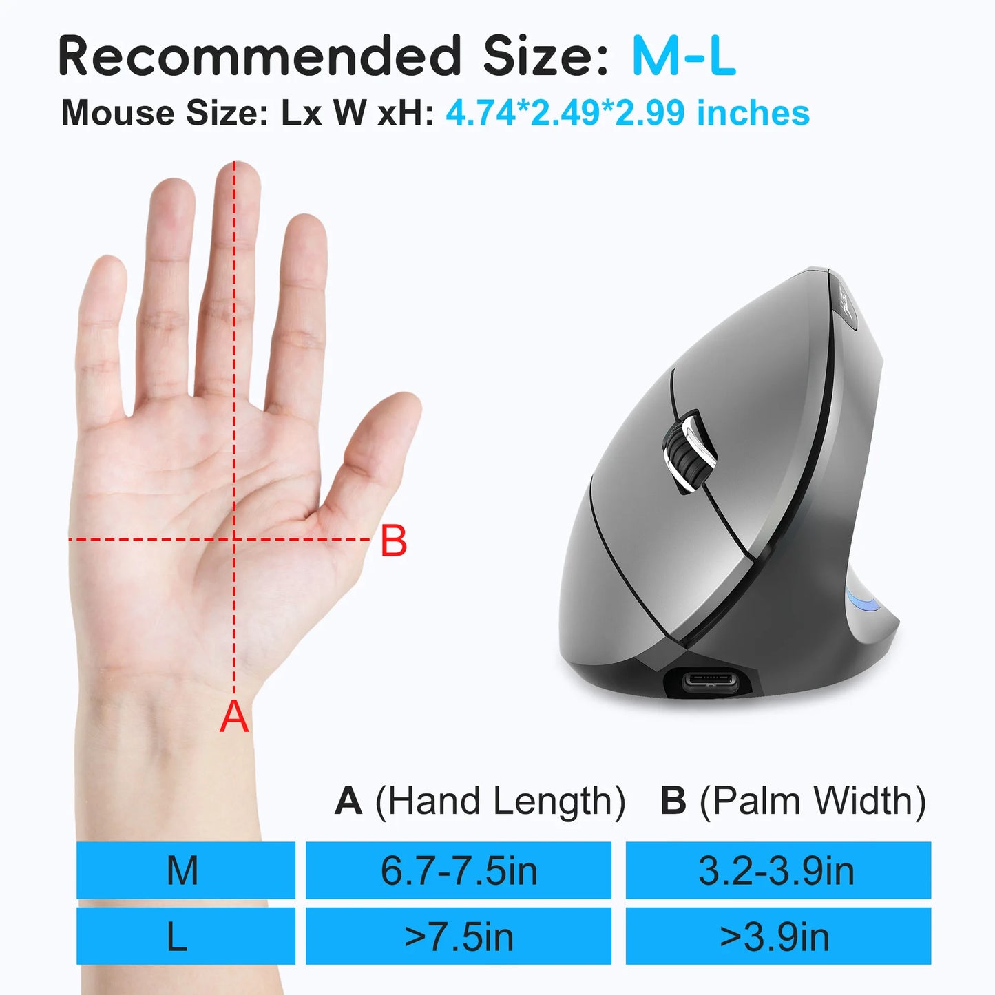 ErgoLift™ Vertical Wireless Mouse