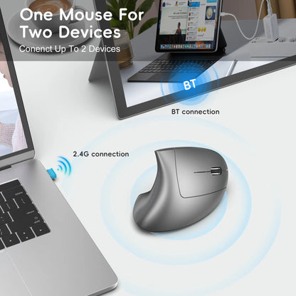 ErgoLift™ Ergonomic Vertical Wireless Mouse – Wrist Pain Relief & Silent Click - Danify