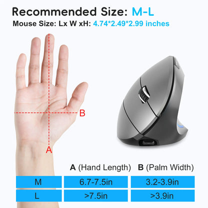 ErgoLift™ Ergonomic Vertical Wireless Mouse – Wrist Pain Relief & Silent Click - Danify