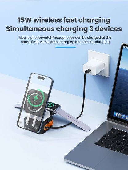 MagTrio 3 - in - 1 Magnetic Wireless Charger Stand - Danify