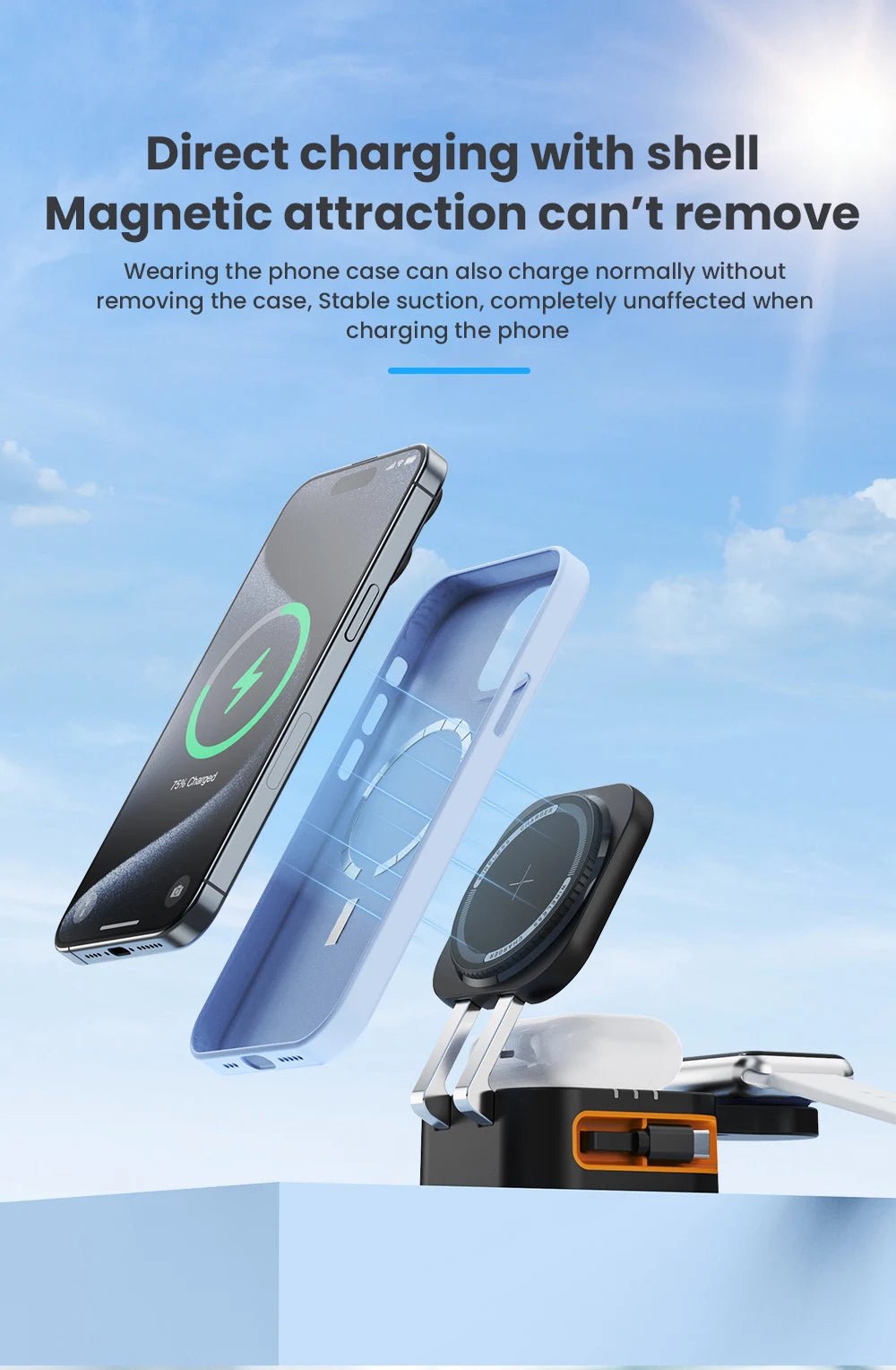 MagTrio 3 - in - 1 Magnetic Wireless Charger Stand - Danify