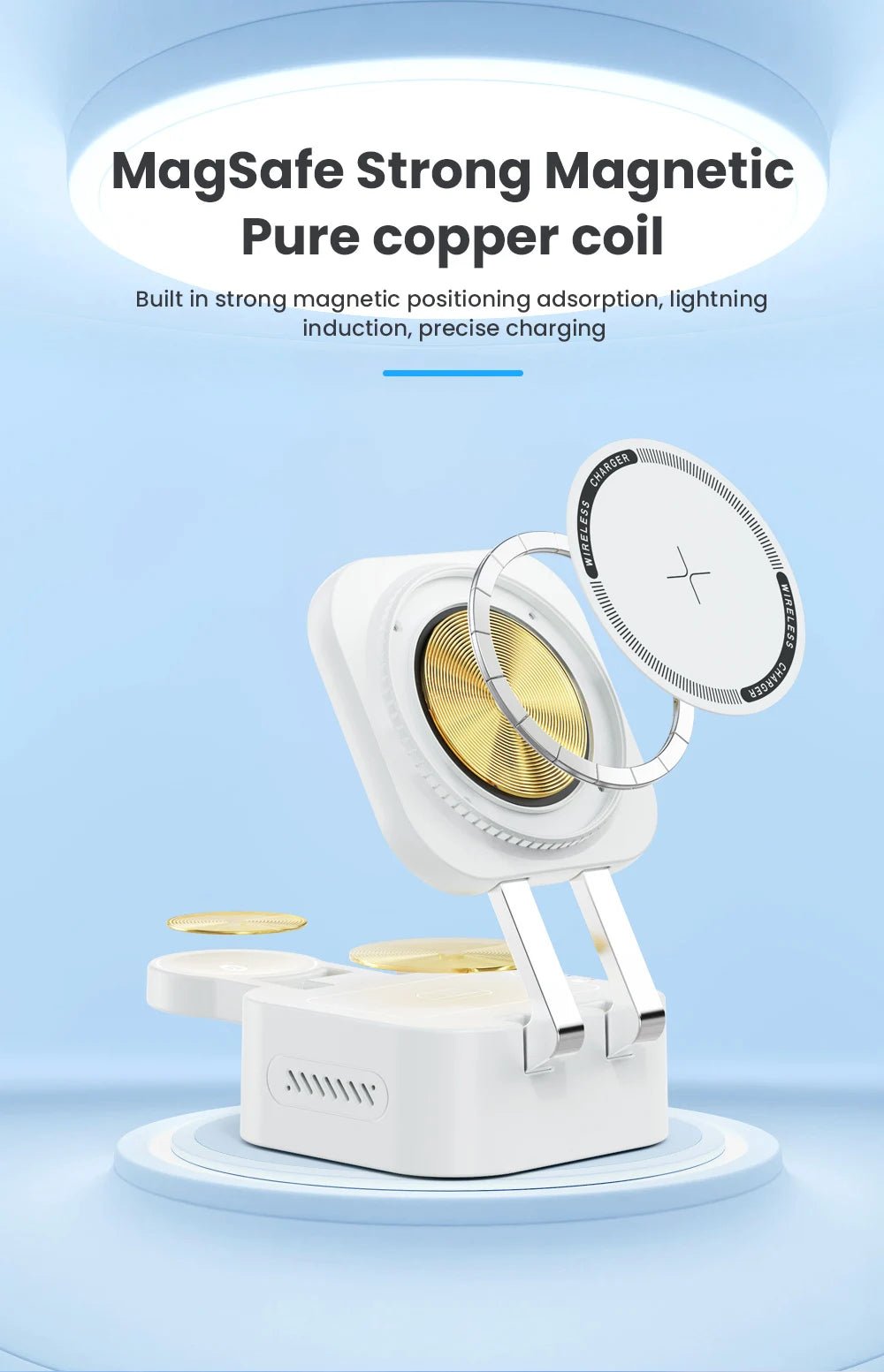 MagTrio 3 - in - 1 Magnetic Wireless Charger Stand - Danify