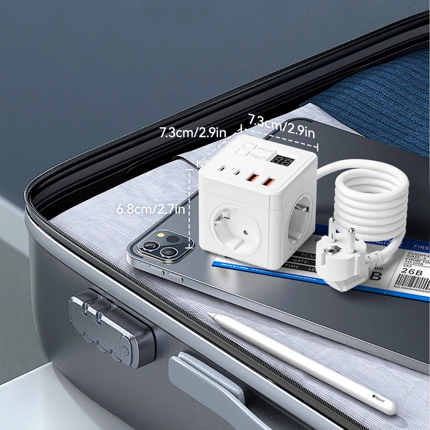 PowerNest™ 7 - in - 1 Surge Protector – USB & Type - C Charging Power Strip - Danify