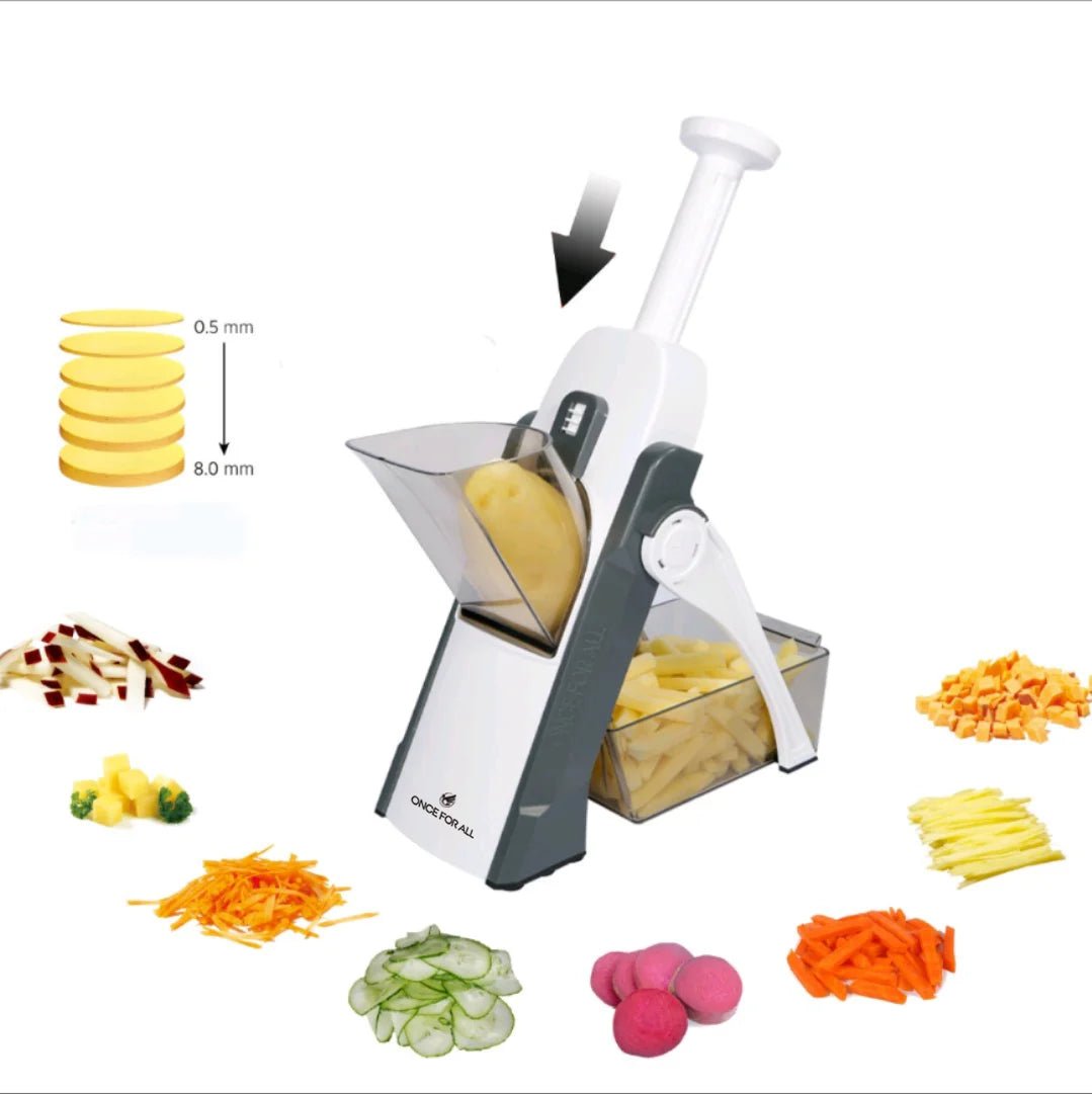 SliceMaster™ Multifunction Mandoline Slicer – Adjustable Vegetable & Fruit Cutter - Danify