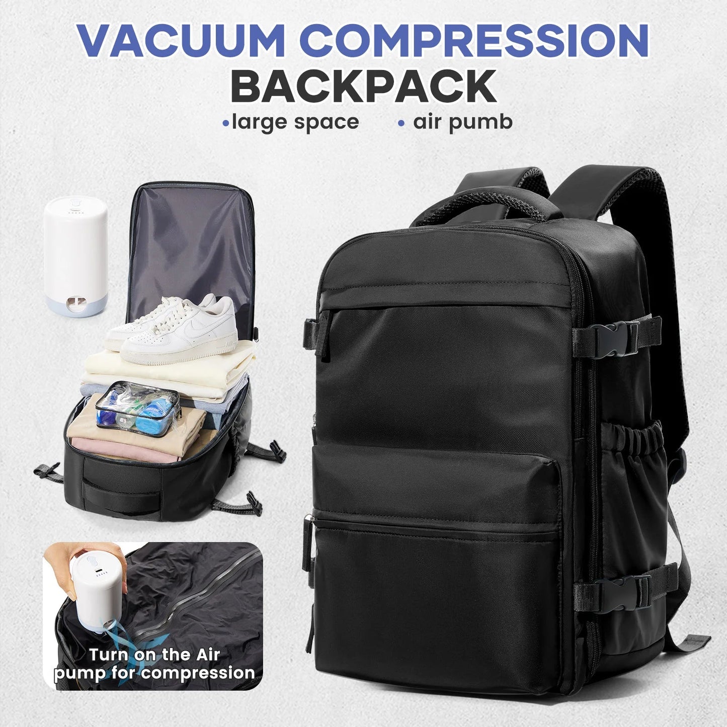 VacPack™ Vacuum Compression Backpack Save 60% Space While You Travel - Danify