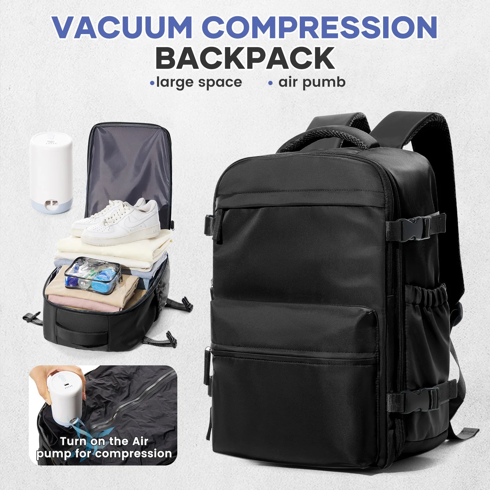 VacPack™ Vacuum Compression Backpack Save 60% Space While You Travel - Danify